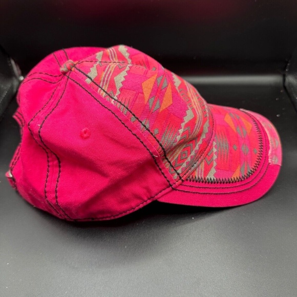 ANNA & AVA - Hat Red/Pink/Orange/Gray Baseball Cap Buckle Strapback, 100% Cotton - Picture 3 of 6